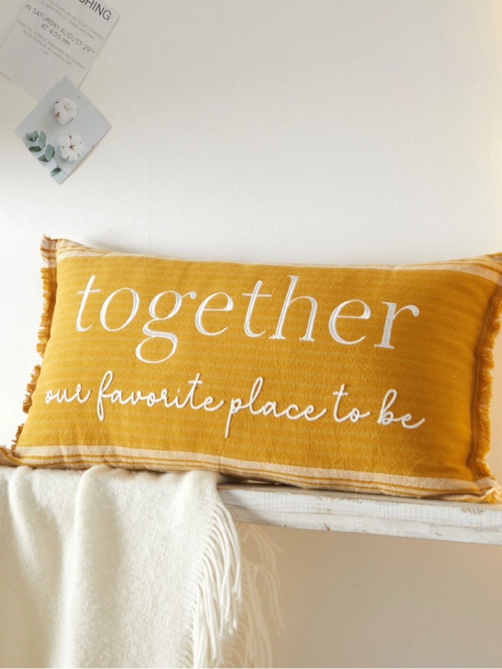 Mainstays Mustard Yellow 'Together' Accent Pillow